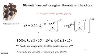 Finding required pipe diameter HazenWilliams equation  CE 331 Class 5 20 Jan 2023 [upl. by Russian988]