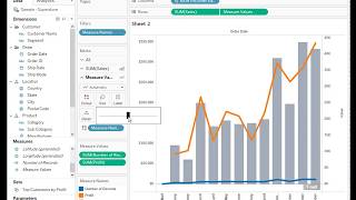 How to create a graph that combines a bar chart with two or more lines in Tableau [upl. by Lucier]