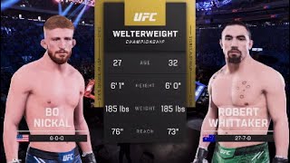 Bo Nickal Vs Robert Whittaker Full UFC Fight [upl. by Unhsiv]