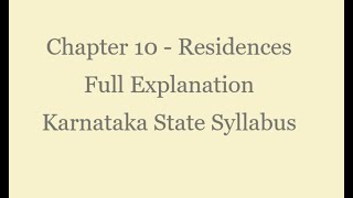 Residences  Our shelter  Chapter 10  5th standard Science EVS  Karnataka State Syllabus [upl. by Riebling623]