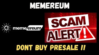 MEMEREUM MEME PRESALE COIN CRYPTO SCAM UPDATE NEWS LEGIT [upl. by Einnad61]