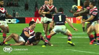 Johnathan Thurston NO TRY – Channel 9 vs Fox Sports SemiFinal 2014 [upl. by Lorre]