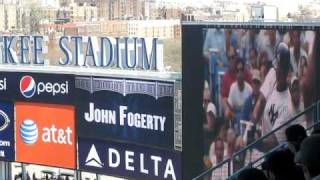 John Fogerty Sings quotCenter Fieldquot on Yankee Stadium Opening Day  April 16 2009 [upl. by Orpheus]