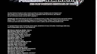 Pokemon PitchBlack  Namensliste [upl. by Submuloc]