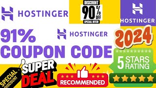 Latest Hostinger Coupon Code 2024 Today 🔥🔥🔥 91 Discount Coupon Code [upl. by Ettigirb]