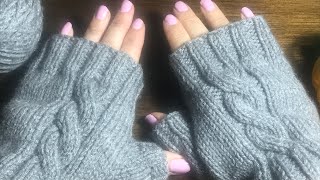 Guantes sin dedos con trenza [upl. by Amasa]