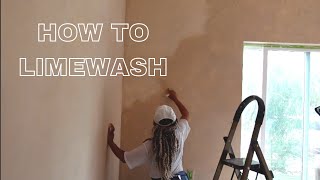 HOW TO LIMEWASH  LIMEWASH PAINT TECHNIQUE DIY  EASY ROOM TRANSFORMATION [upl. by Will]