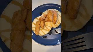 Fried chicken and pancakes shorts cooking [upl. by Ahsetan]