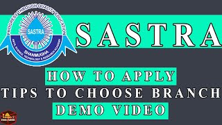 SASTRA University 2022 Admission Full Process Explained  Apply Online  TIPS  Sastra University [upl. by Josee]