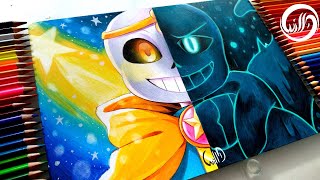 Drawing  Dream sans vs Nightmare sans  UNDERTALE AU   UNDERVERSE [upl. by Corrinne]