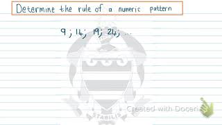 Determine the rule of a numeric pattern grade 9 mathematics [upl. by Ayerf]