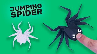 Paper jumping Spider How to fold origami jumping spider  Easy Paper crafts [upl. by Melinde6]