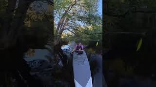 Kayak paddling in the river beautiful sunny evening [upl. by Esikram562]