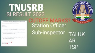 TNUSRB SI RESULT 2024 FINAL CUTOFF MARKS tnusrbofficialcutoffmark tnpolice finalcutoff police [upl. by Etnoel]