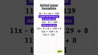 Multistep Linear Inequalities 🤓maths inequalities inequality linearinequalities algebra viral [upl. by Retrak]