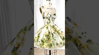 Making a corset floral print organza mini dress diydress promdress fashion sewing wedding [upl. by Glassman384]