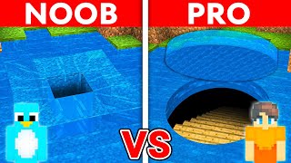 NOOB vs PRO SECRET ROUND UNDERWATER TUNNEL Build Challenge in Minecraft [upl. by Jankell]