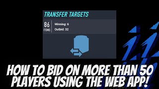 How To Bid On More Than 50 Players Using The Web App  FIFA22 [upl. by Ynaiffit]