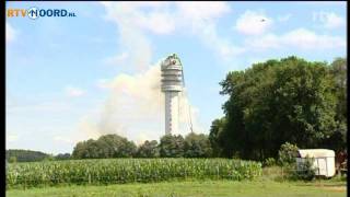 Mast tvtoren Hoogersmilde omgevallen [upl. by Leumel]