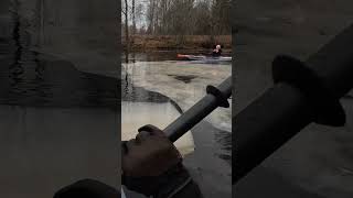 Kayaking with ice floes in the river [upl. by Chet]