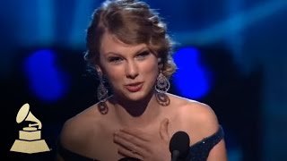 Taylor Swift accepting the GRAMMY for Best Country Album at the 52nd GRAMMY Awards  GRAMMYs [upl. by Bathelda]