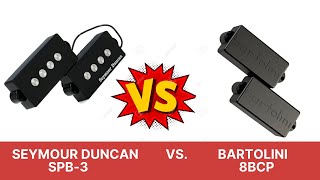 Seymour Duncan SPB3 VS Bartolini 8CBP Precision bass Pickups comparison [upl. by Belia]