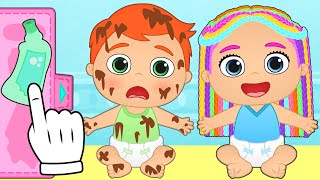 BABIES ALEX AND LILY 🛀💇 Baths and New Looks [upl. by Towney]