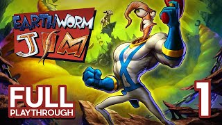 TOO EASY  Earthworm Jim SNES  First Full Playthrough  Part 1 [upl. by Kurtis601]