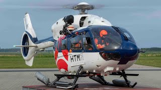 HTM Helicopters  Take Off Offshore H145 DHTMK  Flugplatz NordenNorddeich [upl. by Airal]