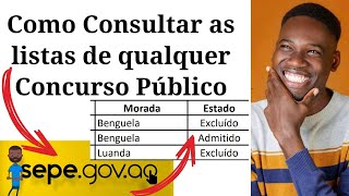 Como consultar a lista dos Concursos públicos no SEPE [upl. by Ecurb]