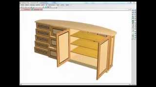 How to design Curved Backed Furniture with Polyboard Cabinet software [upl. by Eciened]