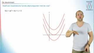 Kwadratische functies  abcformule de discriminant  WiskundeAcademie [upl. by Ayatnahs]