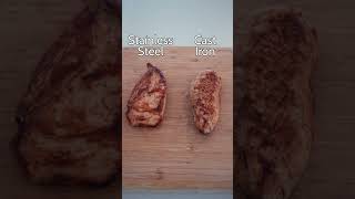 Cast Iron vs Stainless Steel  Chicken castiron stainlesssteel cooking [upl. by Adirahs418]