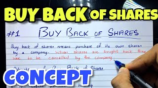 1 Buy Back of Shares  Concept  BCOM  CMA  CA INTER  By Saheb Academy [upl. by Beaufort]