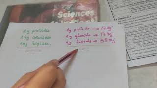 exercice svt collège comment calculer lénergie calorifique des aliments  4 ème partir du cour 👋 [upl. by Christine]