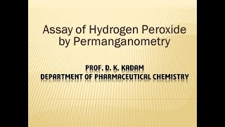 Assay of hydrogen peroxide by permagnometric titration [upl. by Akiraa231]