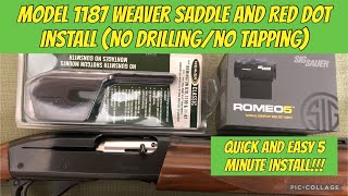 Remington Model 1187 Weaver Saddle and Romeo 5 Red Dot Installation [upl. by Llezom]