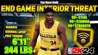 The MOST TOXIC ‘ENDGAME INTERIOR THREAT’ Build To Make NBA 2K24… HYBRID GIANNIS ANTETOKOUNMPO BUILD [upl. by Ajroj]