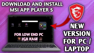 HOW TO DOWNLOAD AND INSTALL MSI APP PLAYER 5 IN PC OR LAPTOP  INSTALL FREE FIRE IN MSI APP PLAYER 5 [upl. by Jain]