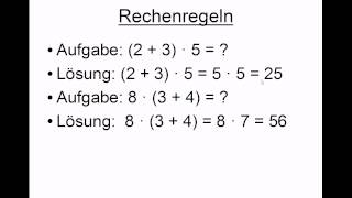 Rechenregeln [upl. by Jacinta]