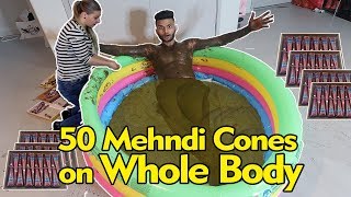 50 Mehndi Cones On Whole Body  Prank Revenge  Kishanell [upl. by Milstone116]