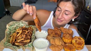 Wingstop’s Crispy Tenders amp Fried Corn Mukbang [upl. by Sancho250]