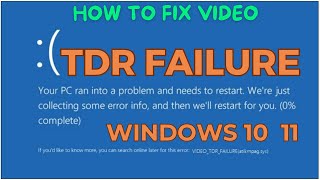 Video Tdr Failure Problem Explained and Its Solutions  Fix Video Tdr Failure Error on Windows 10 [upl. by Anaes]