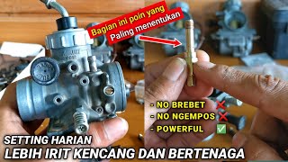 CARA SETTING HARIAN KARBU RX KING BIAR IRIT DAN BERTENAGA  How to adjust the Carburetor Rx King [upl. by Eelynnhoj385]