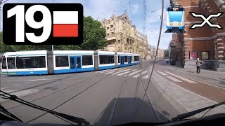 🚊 GVB Amsterdam Tramlijn 19 Cabinerit Diemen Sniep  Station Sloterdijk Drivers view POV 2019 [upl. by Oona]