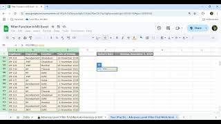 Filter Function to filter data on the basis of Dates [upl. by Witherspoon]