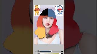 poo bear vs doremon hair colour on lisa who is better blackpink ibispaintx shortvideo [upl. by Kciwdahc771]