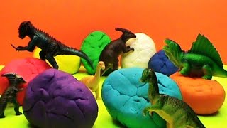 Dinosaurs Play Doh unboxing surprise eggs toys [upl. by Gerhan916]