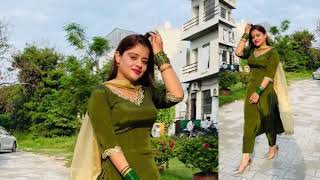 Girl in Olive SatinSilk Dancing with With Punjabi Song [upl. by Eardna]