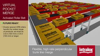 Intralox Activated Roller Belt ARB Virtual Pocket Merge [upl. by Jemima393]